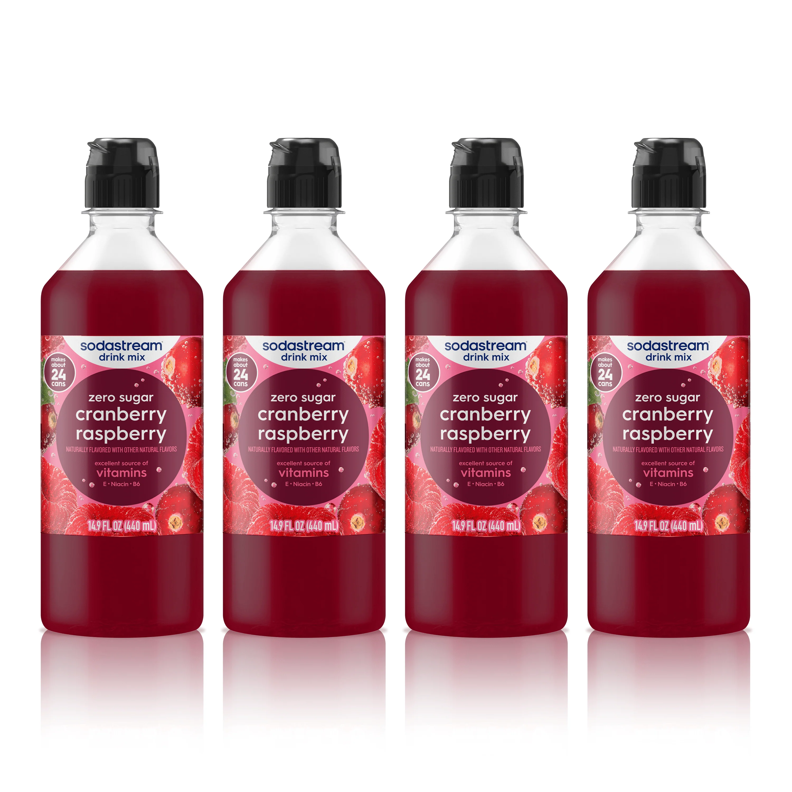 Sodastream Classics® Cranberry & Raspberry Zero Sugar Drink Mix 4 Pack 440ml