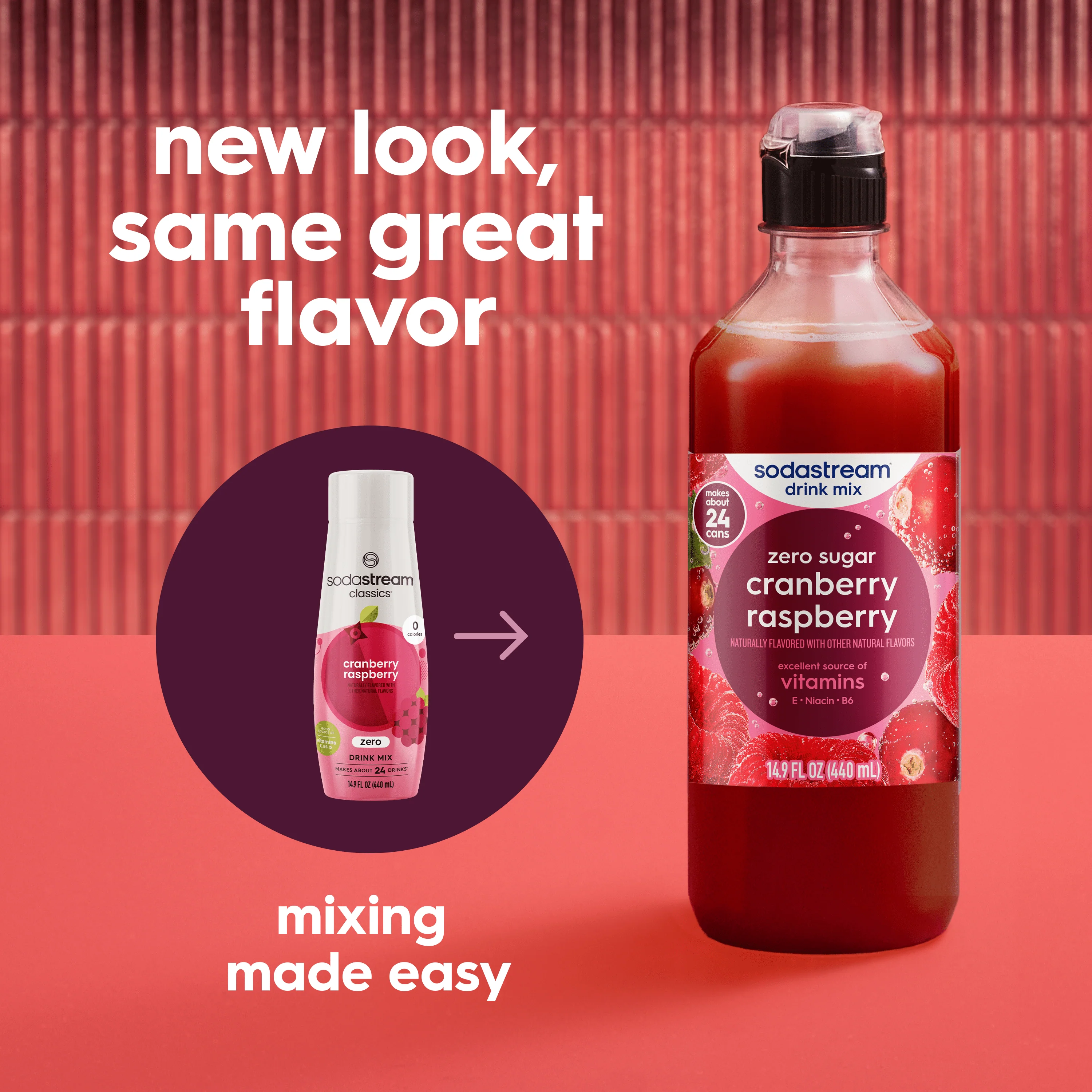 Sodastream Classics® Cranberry & Raspberry Zero Sugar Drink Mix 4 Pack 440ml - Image 4