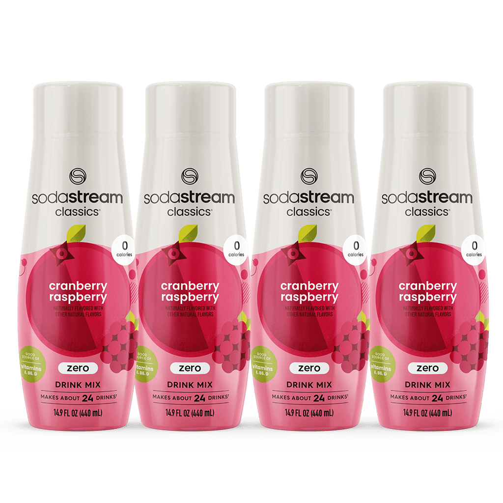 Sodastream Classics® Cranberry & Raspberry Zero Sugar Drink Mix 4 Pack 440ml- final sale