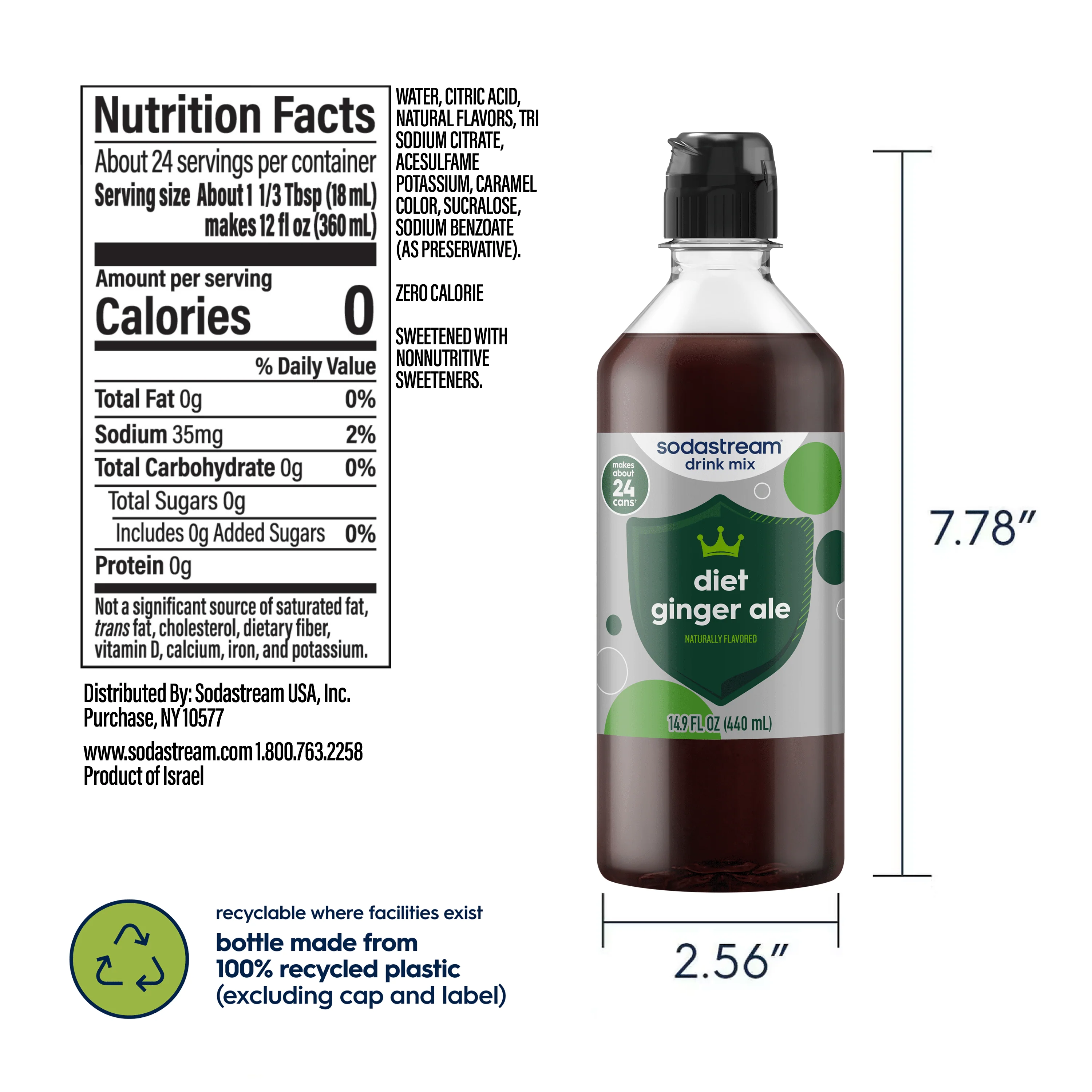 Sodastream Classics® Diet Ginger Ale Drink Mix 4 Pack 440ml - Image 6