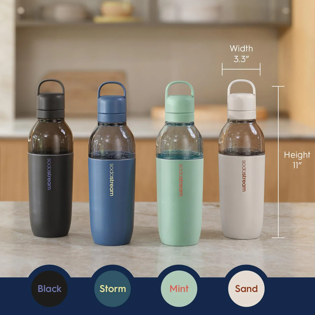 Sodastream Fizz & Go™ Easy Mix Insulated Stainless Steel Bottle Storm Blue 23.7 oz - Image 3