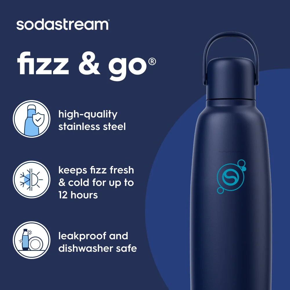 Sodastream Fizz & Go™ Insulated Stainless Steel Carbonating Bottle Blueberry 30.4 oz - Image 3