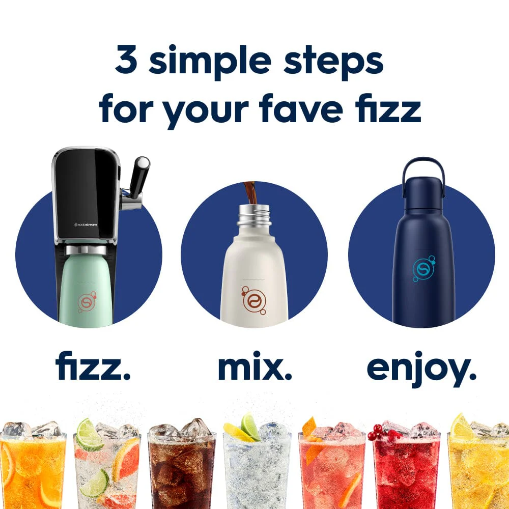 Sodastream Fizz & Go™ Insulated Stainless Steel Carbonating Bottle Blueberry 30.4 oz - Image 6