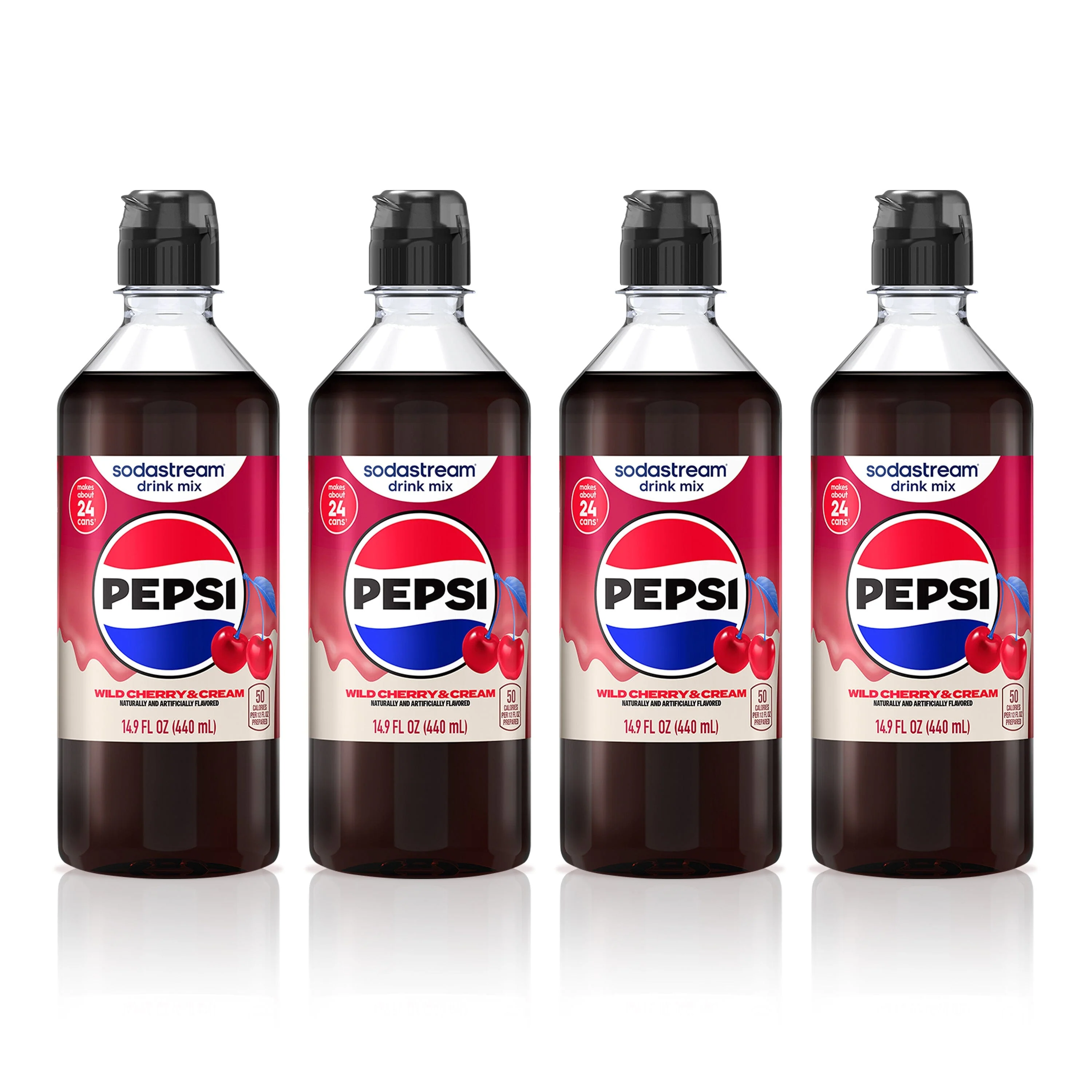 Sodastream PepsiĀ® Wild Cherry & Cream 4 Pack Drink Mix 4 x 440ml