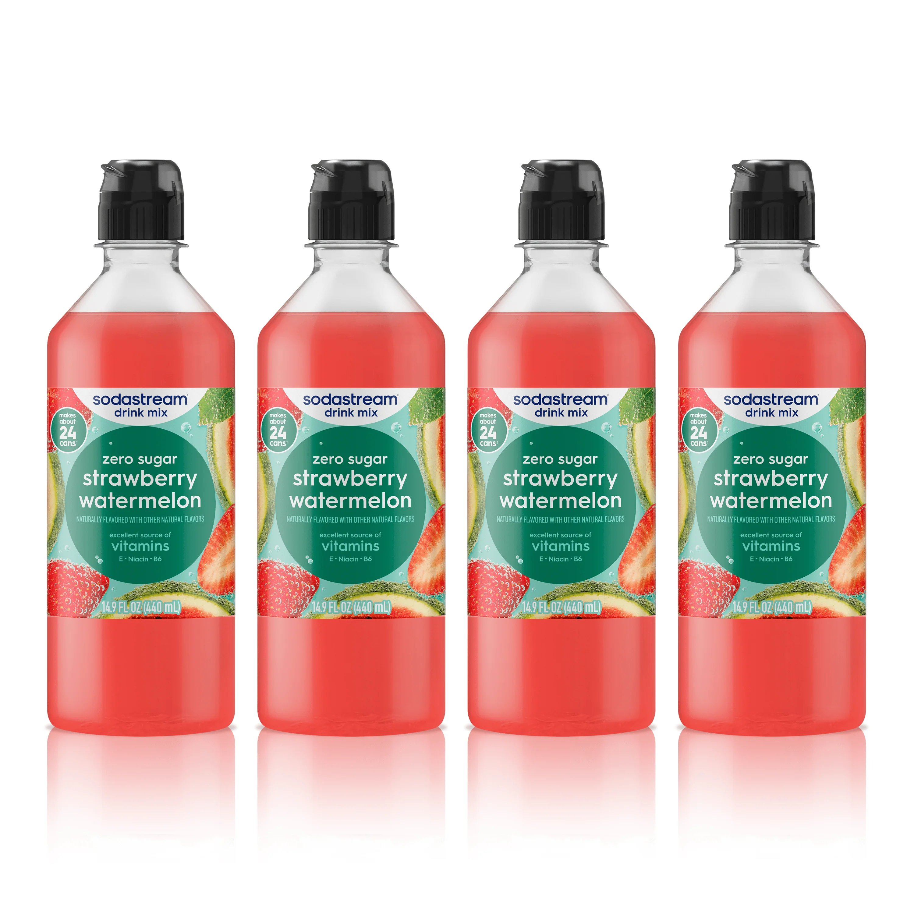 Sodastream Classics® Strawberry & Watermelon Zero Sugar Drink Mix 4 Pack 440ml